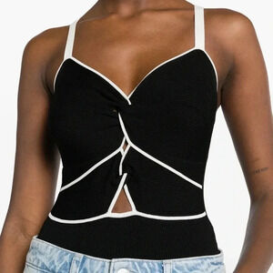 Worn once-  SANDRO Twisted Ribbed Bodysuit